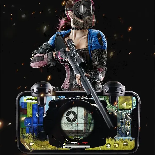 ALLY L1R1 Gamepad Oyun Ateşleyici Tetik- Level 3 Helmet PUBG Gadget-(5775)