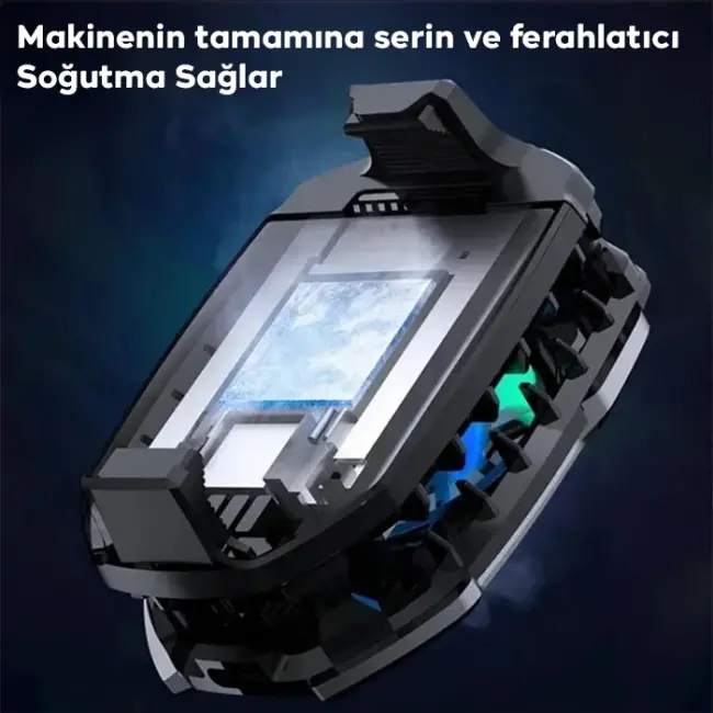 Memo DLA8 Cep Telefon Soğutma Fanı Radyatör Soğutucu Rgb LED Işıklı-(5775)