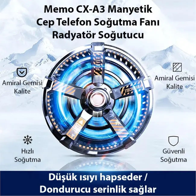 Memo CX-A3 Manyetik Cep Telefon Soğutma Fanı Radyatör Soğutucu-(5775)