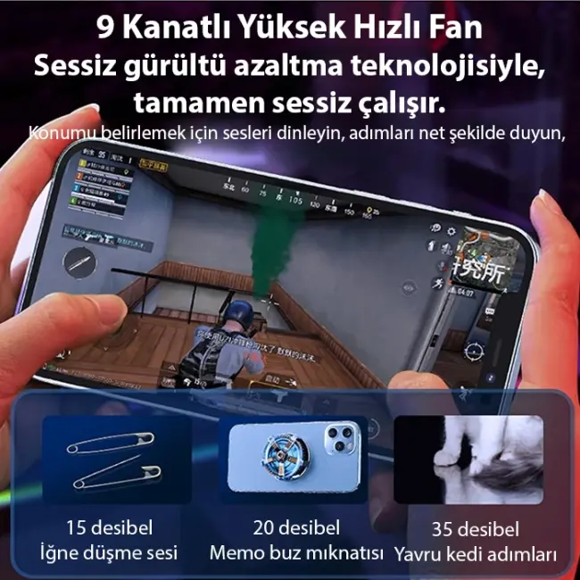 Memo CX-A3 Manyetik Cep Telefon Soğutma Fanı Radyatör Soğutucu-(5775)