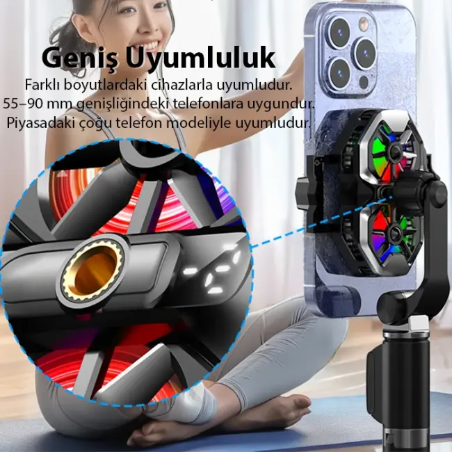 MEMO DL21 Yarı İletken Arka Klipsli Çift Fanlı Soğutma Radyatörü PUBG Oyun Soğutucu iOS Android-(5775)