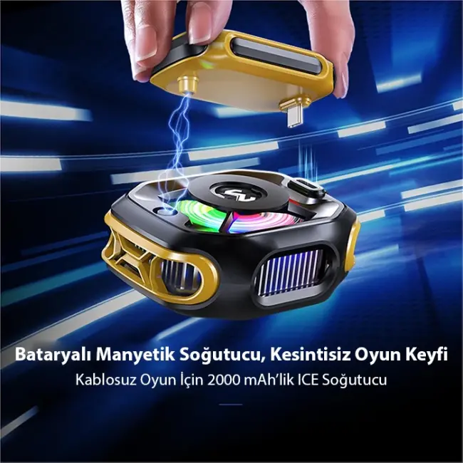 Memo CX12 Pro 2000Mah Bataryalı i Manyetik Cep Telefon Soğutma-(5775)