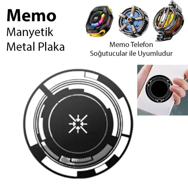 Memo Manyetik Metal Halka - Memo Telefon Soğutucu Uyumlu CX07-CX08 ve Manyetik Tüm modeller-(5775)