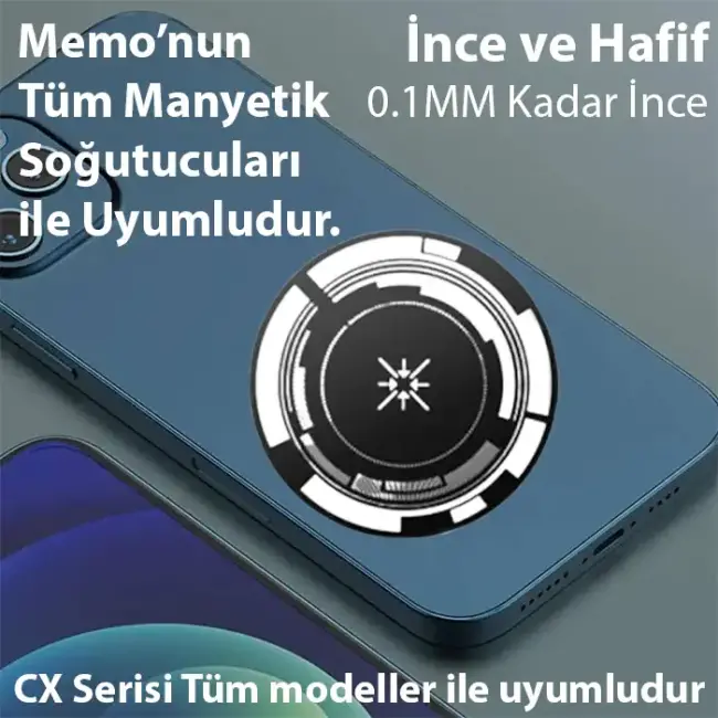 Memo Manyetik Metal Halka - Memo Telefon Soğutucu Uyumlu CX07-CX08 ve Manyetik Tüm modeller-(5775)
