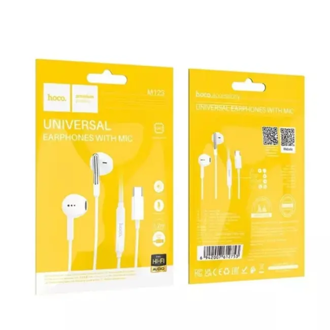 HOCO M123 Kulakiçi Mikrofonlu Kablolu Type-C Kulaklık-(5775)