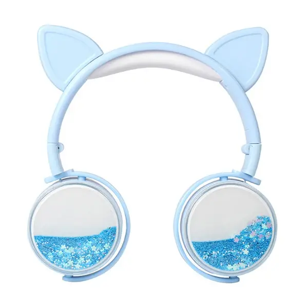 ALLY Kedi Kulak Simli Kablolu Mikrofonlu Kulaküstü Kulaklık 3.5mm jack-(5775)