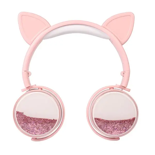 ALLY Kedi Kulak Simli Kablolu Mikrofonlu Kulaküstü Kulaklık 3.5mm jack-(5775)