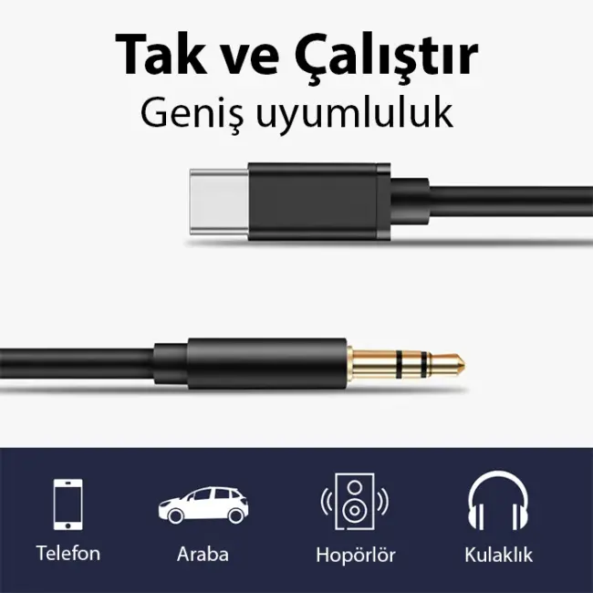 ALLY Type-c To 3.5 mm Audio Aux Kablo-(5775)