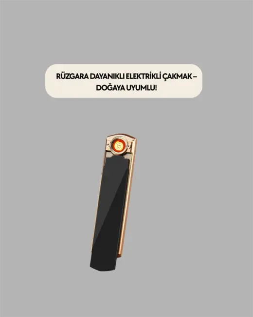 Rüzgar Geçirmez Elektronik Çakmak – Modern Tasarım Metal Gövde