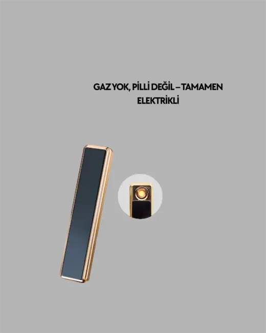 USB Şarjlı Alevsiz Elektronik Çakmak – Rüzgara Dayanıklı Gazsız Güvenli Kullanım