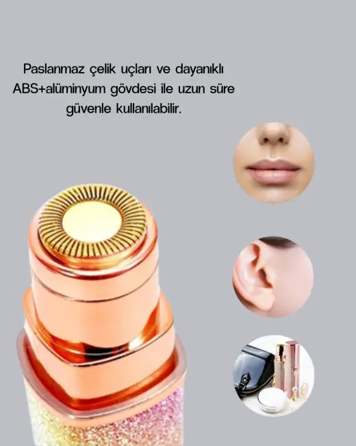Mini Yüz ve Kaş Epilatörü – 8000 RPM Güçlü Motor ve Paslanmaz Çelik Başlık
