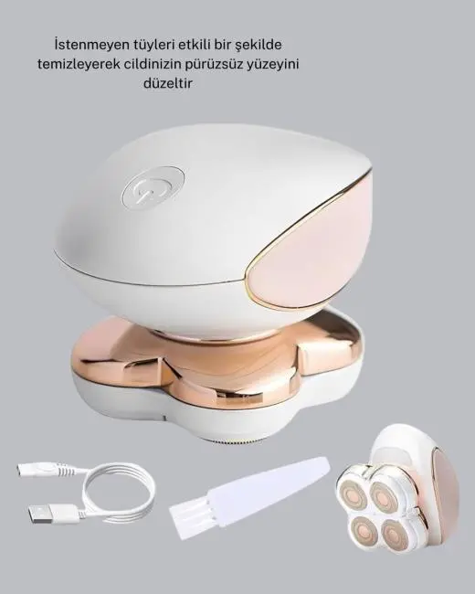 Vücut Tüy Temizleme Cihazı Ağrısız Tıraş Dört Kesici Başlık