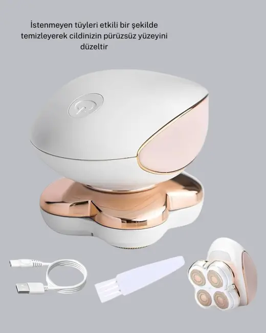 Dört Kesici Başlıklı Vücut Tıraş Cihazı Ağrısız Kullanım