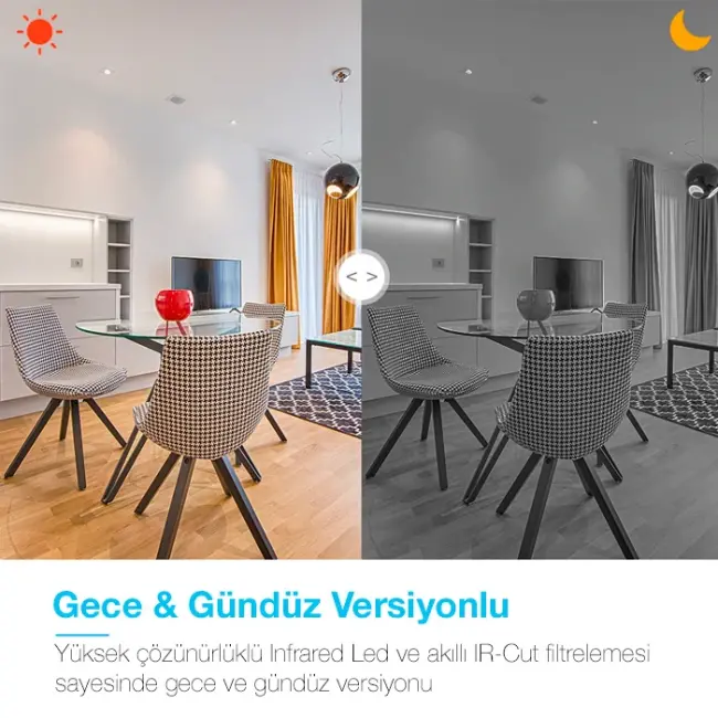 ALLY V380 1080P HD Gece Görüşlü Hareket Sensörlü WIFI Güvenlik Kamerası-(5775)