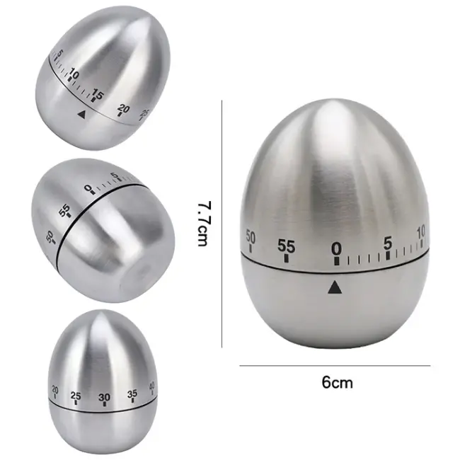 EZERE Mekanik Arama Pişirme Mutfak Zamanlayıcı Alarmı 60 Dakika Paslanmaz Çelik-(5775)