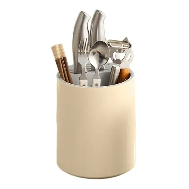 EZERE Çatal - Bıçak - Kaşık Saklama Ve Kurutma Kutusu Dönebilen Mutfak Düzenleyici-(5775)