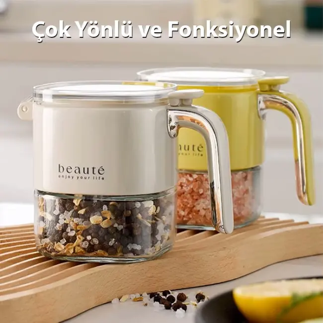 EZERE Nem Geçirmez Büyük Kapasiteli Baharat Kavanozu-(5775)