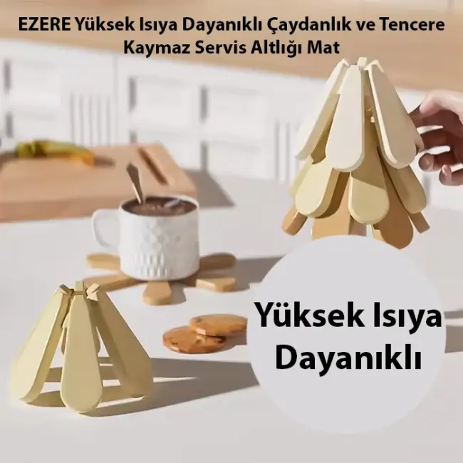 EZERE Yüksek ısıya Dayanıklı Çaydanlık Ve Tencere Kaymaz Servis Altlığı mat-(5775)
