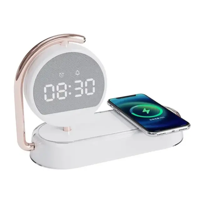 ALLY K01T 15W Led Işıklı Kablosuz Şarj Cihazı Çalar Saat-(5775)