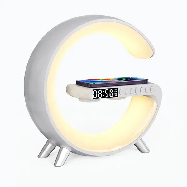 Ally 15W Kablosuz Şarj Standlı Bluetooth hoparlör RGB Gece Lambası-(5775)