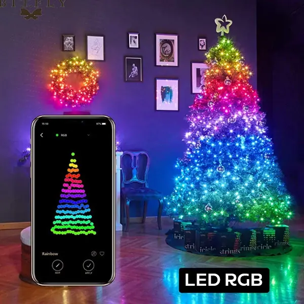 ALLY 10MT 100 LED RGB Bluetooth Telefonla Kontrol Edilen Usb Led Lamba İos-Android-(5775)