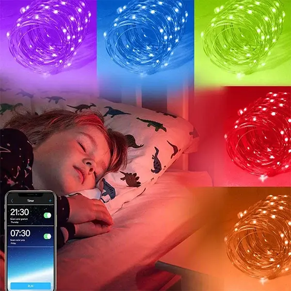 ALLY 5MT 50 LED RGB Bluetooth Telefonla Kontrol Edilen Usb Led Lamba İos-Android-(5775)