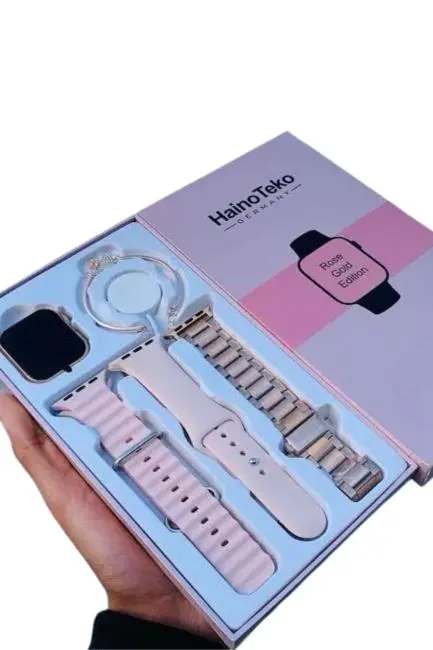 Akıllı Saat 3 Kordonlu Ve Aksesuarlı Bayanlar Için Şık Rose renk