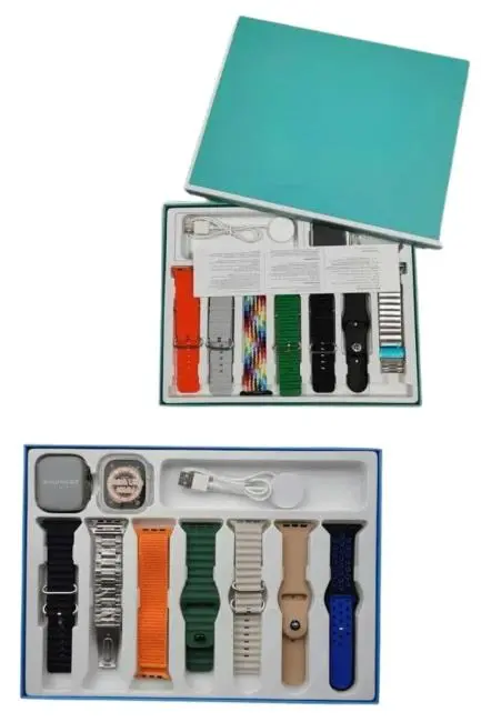 7 Kordonlu Unisex Akıllı Saat Çoklu Kordon Seçeneği Amoled Ekran