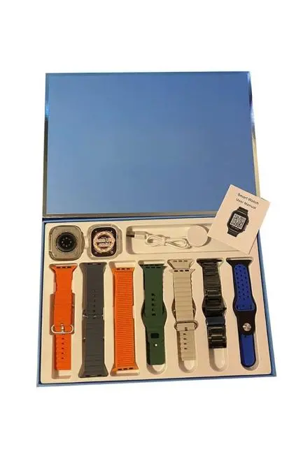 7 Kordonlu Unisex Akıllı Saat Çoklu Kordon Seçeneği Amoled Ekran