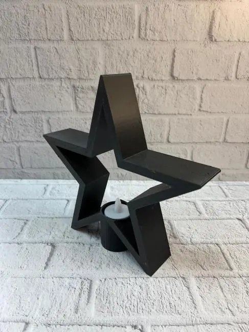 Siyah Yıldız Şeklinde Mumluk Loş Işık Dekor Aksesuarı