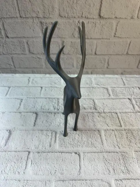 Geyik Figürü Gri Modern Salon ve Raf Dekoru