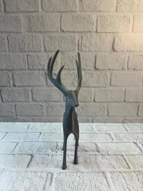 Geyik Figürü Gri Modern Salon ve Raf Dekoru