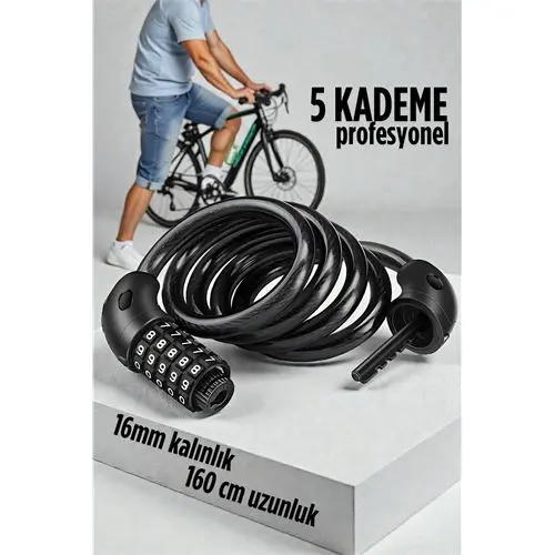 Şifreli Bisiklet Kilidi 16 mm Kalınlık 160 cm Scooter Motosiklet Kilidi - Çelik Kablo