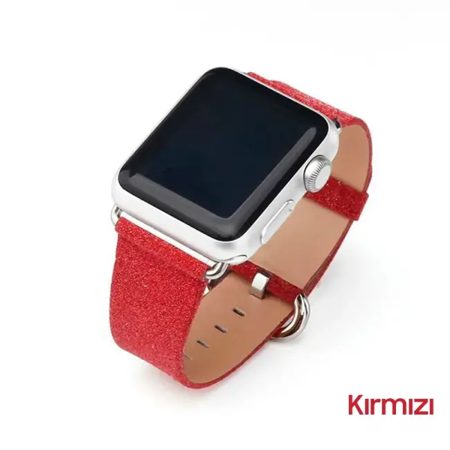 Ally Apple Watch 7-8 41mm 6-5-4 40mm Deri İnce Sim İşlemeli Kordon Kayış 3-2-1 38mm-(5775)