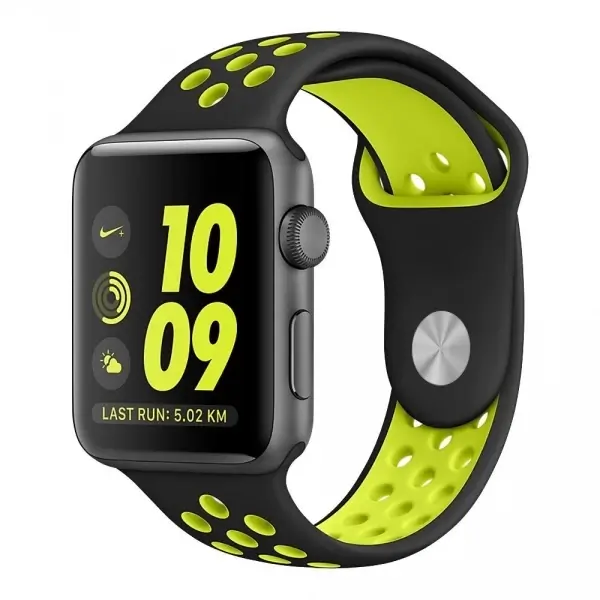 Ally Apple Watch 7-8 45mm 6-5-4 44mm Kayış Kordon Nike Style Soft Silikon 3-2-1 42mm-(5775)