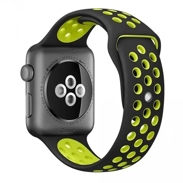 Ally Apple Watch 7-8 45mm 6-5-4 44mm Kayış Kordon Nike Style Soft Silikon 3-2-1 42mm-(5775)