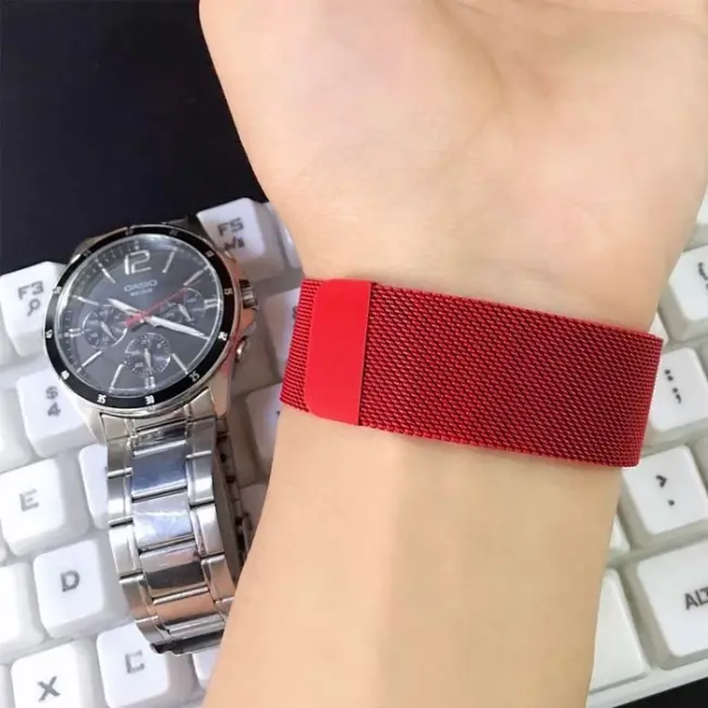 Ally Apple Watch 7-8 45mm 6-5-4 44mm Kayış Kordon Metal Milano Loop 3-2-1 42mm-(5775)