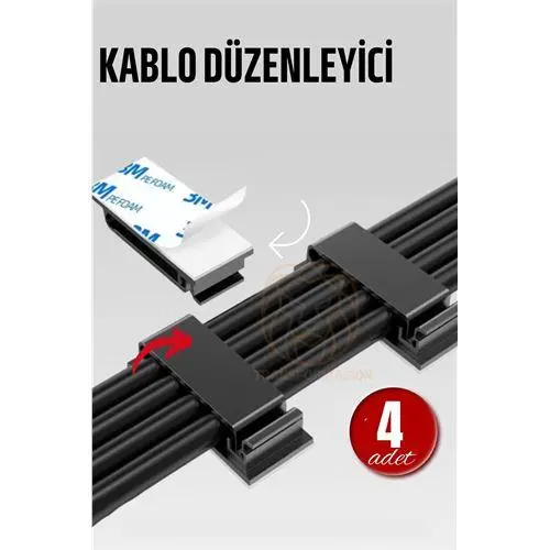 Turk Yapışkanlı Kablo Düzenleyici Klips 4 ADET