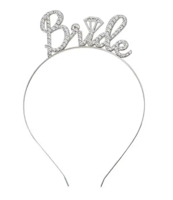 Gümüş Renkli Taşlı “bride” Gelin Tacı – El Yazısı Yazı Tipiyle