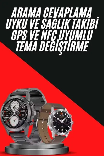 Erkeklere Özel Akıllı Saat Çelik Kordon Bluetooth Bağlantılı İOS ve Android Uyumlu