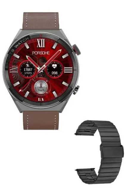 Erkeklere Özel Akıllı Saat Çelik Kordon Bluetooth Bağlantılı İOS ve Android Uyumlu