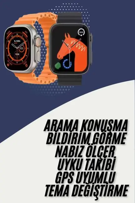 Akıllı Saat Kordon Hediyeli Güçlü Batarya Kapasiteli Titreşimli Bildirim Görme Unisex