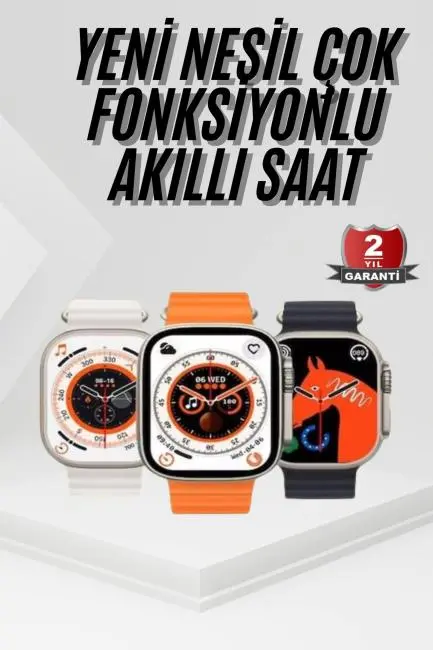 2025 Model Akıllı Saat Kordon Hediyeli Çağrı Cevaplama Uzun Pil Süreli Android İOS Uyumlu