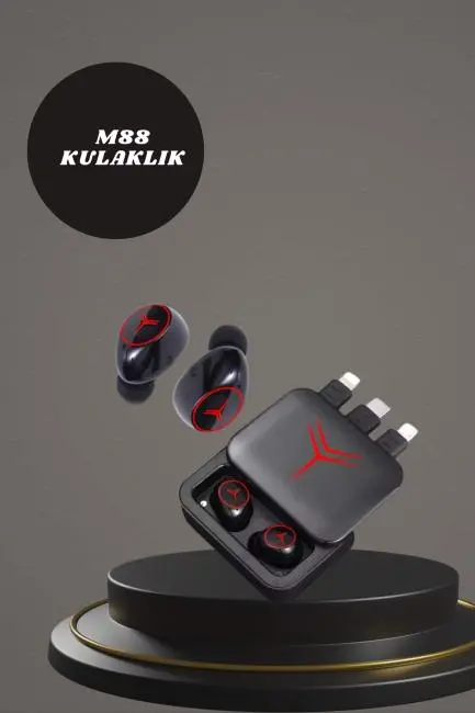 Dijital Göstergeli Powerbank Kablosuz Kulaklık ve 7 Kordonlu Yeni Nesil Akıllı Saat Dokunmatik Kontrol