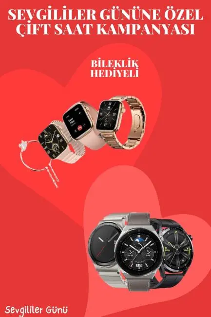 Sevgiliye Özel Yeni Nesil Akıllı Saat Çiftlere Özel Kampanya Çift Saatleri