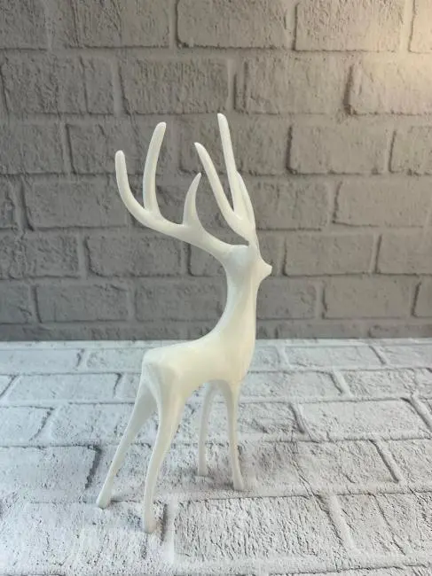 Geyik Figürü Beyaz Modern Salon ve Raf Dekoru