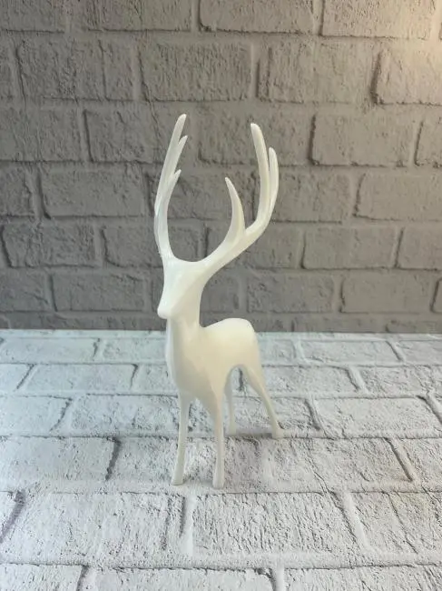 Geyik Figürü Beyaz Modern Salon ve Raf Dekoru