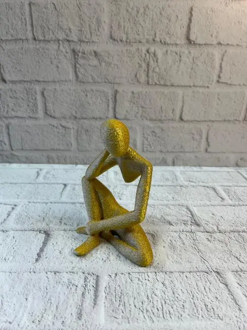 Minimal Sarı İnsan Figürü Biblo Ev ve Ofis Dekoru