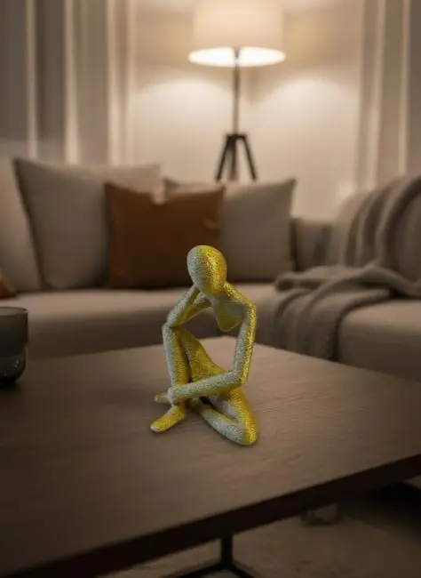 Minimal Sarı İnsan Figürü Biblo Ev ve Ofis Dekoru