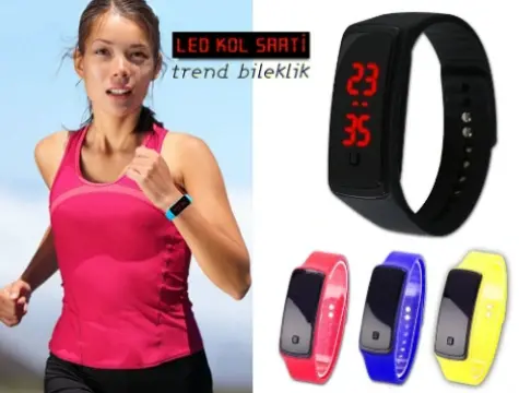 Siyah Ekranlı Led Kol Saati (sarı)